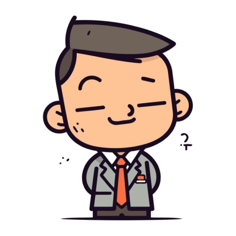 Character businessman in suit. Businessman male cartoon. flat de