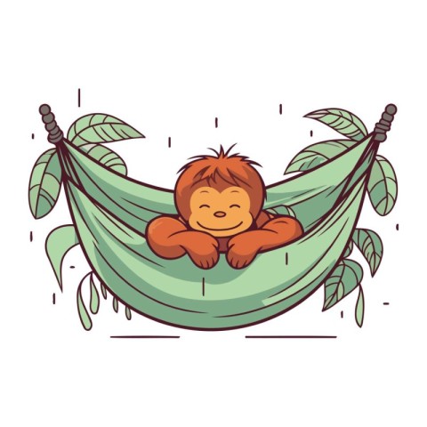 cute baby boy sleeping in hammock cartoon vector illustration gr