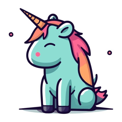 Cute unicorn. Vector illustration in cartoon style. Isolated on