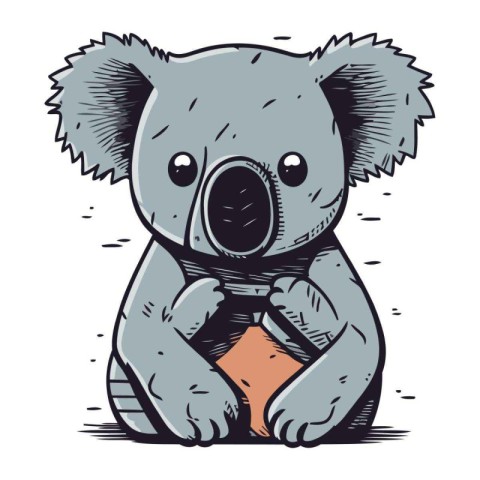 Cute koala. Vector illustration of a cartoon koala bear.