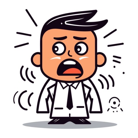 Angry Businessman Vector Illustration. Flat Cartoon Style Design