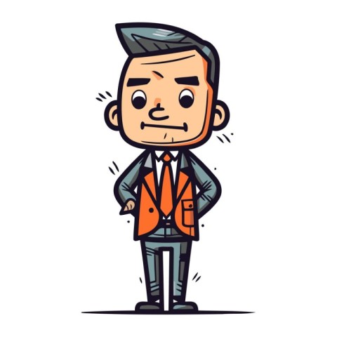 Vector illustration of a man in a suit with a jacket on.