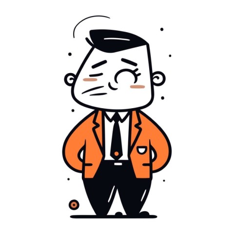 Vector illustration of a tired businessman in a suit. Flat style