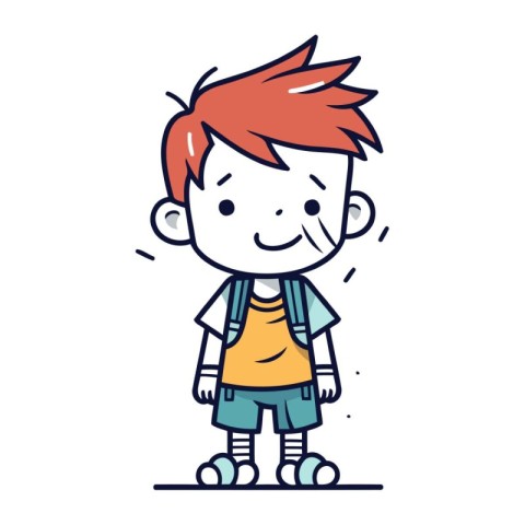 Illustration of a cute cartoon boy. Vector illustration of a lit