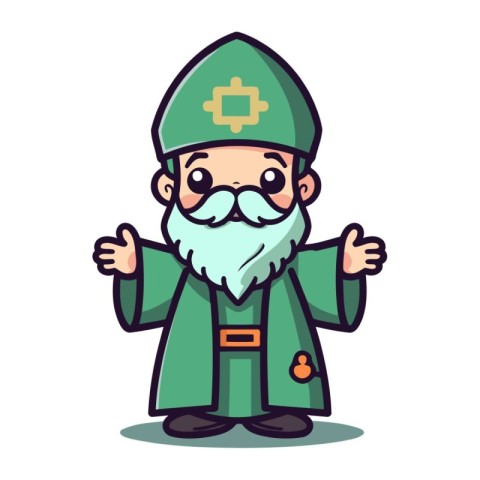 Saint Patrick Gnome Cartoon Mascot Character Vector Illustration