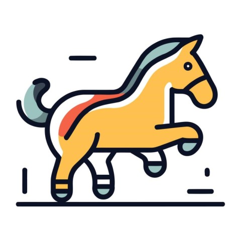 Horse vector illustration. filled line design editable stroke ic