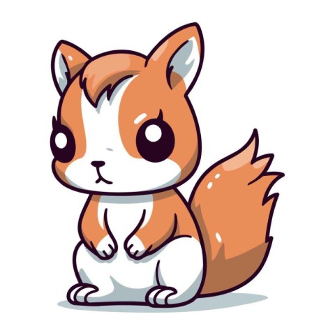 Cute cartoon squirrel. Vector illustration isolated on a white b