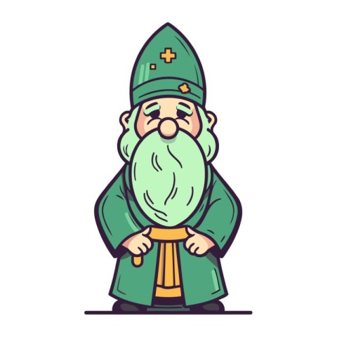 Cartoon vector illustration of Santa Claus. Christmas and new ye