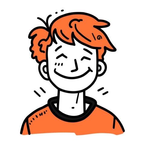 Vector illustration of a smiling boy with red hair and freckles