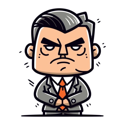 Angry Businessman   Cartoon Vector Illustration