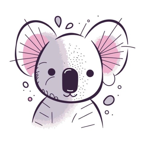 Cute koala vector illustration. Hand drawn doodle style.