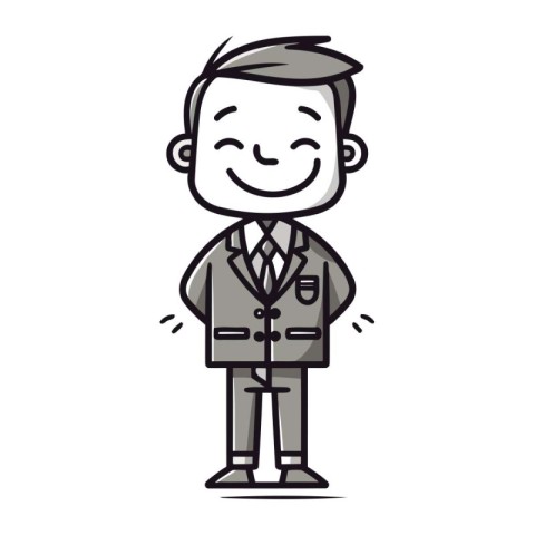 Smiling Businessman Cartoon Character Wearing Suit Vector Illust