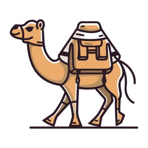 Camel icon. Flat illustration of camel vector icon for web desig