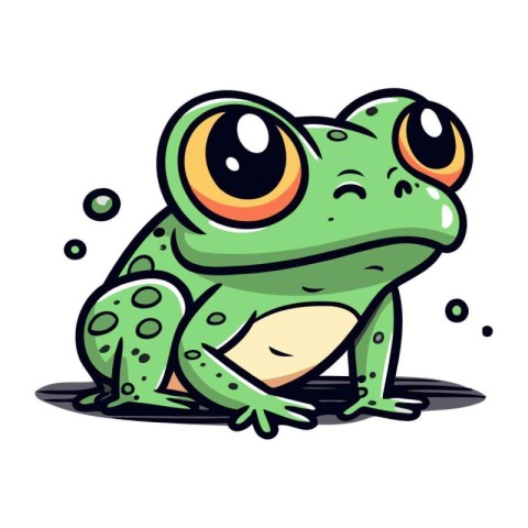 Frog cartoon character. Vector illustration isolated on a white