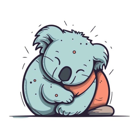 Cartoon koala sleeping. Vector illustration of a cute koala slee