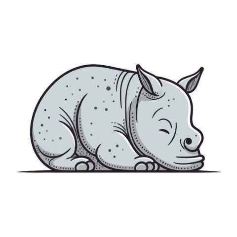 Rhinoceros. Vector illustration of a rhinoceros.