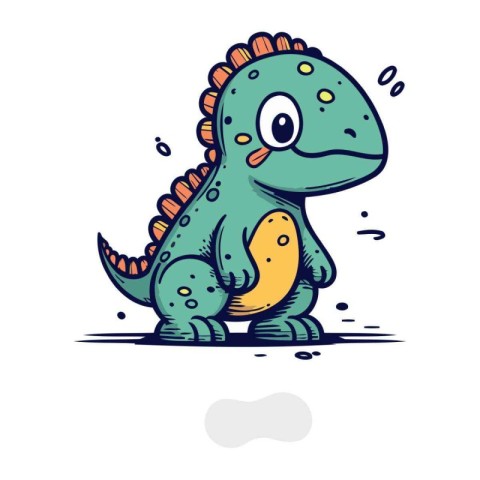 Cute cartoon dinosaur. Vector illustration. Isolated on white ba