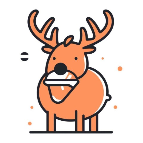 Reindeer icon. Flat illustration of reindeer icon for web design
