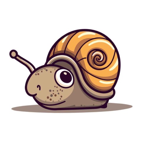 Cartoon snail. Isolated on white background. Vector illustration