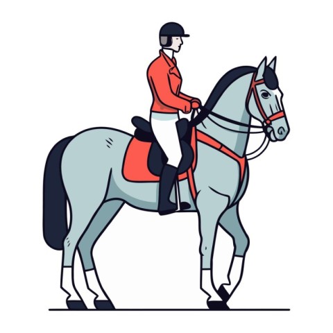 Horse riding. Equestrian sport. Flat vector illustration.