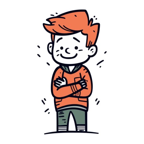 Cartoon character of a boy with red hair. Vector illustration.