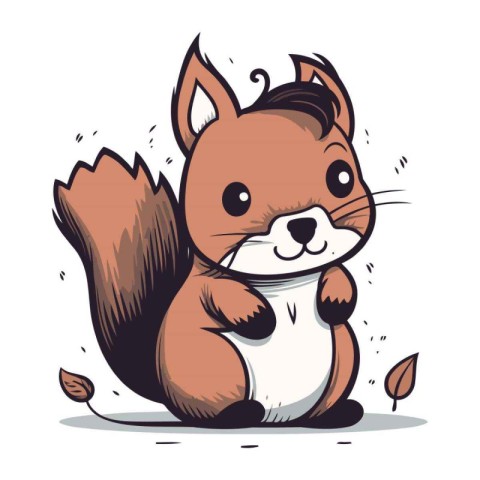 Squirrel cartoon. Vector illustration of a squirrel on a white b