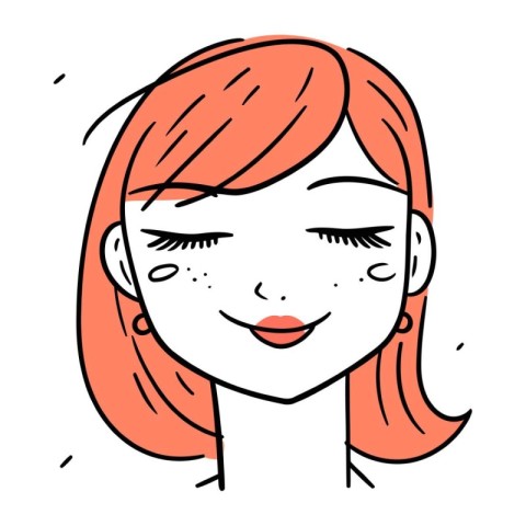 Illustration of a young woman with pimples on her face.