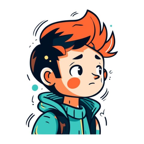 Vector illustration of a boy with a surprised expression on his