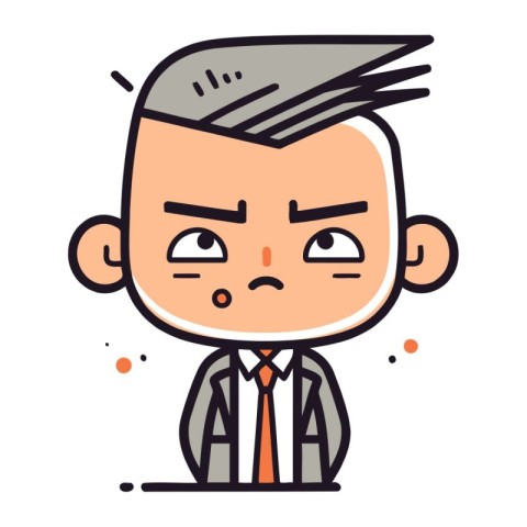 Character illustration design. Businessman angry cartoon.eps10 v