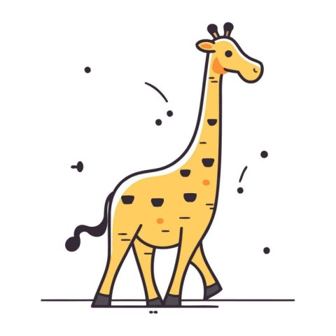 Giraffe. Cute cartoon animal. Flat vector illustration.