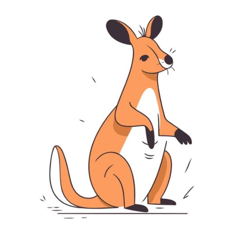 Cartoon kangaroo. Vector illustration of a kangaroo.