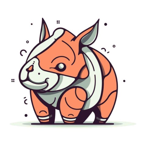 Cute cartoon bulldog. Vector illustration of a bulldog.