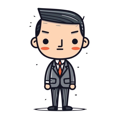 Businessman in Suit   Vector Cartoon Illustration