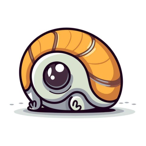 Snail Cartoon Mascot Character Vector Illustration on White Back