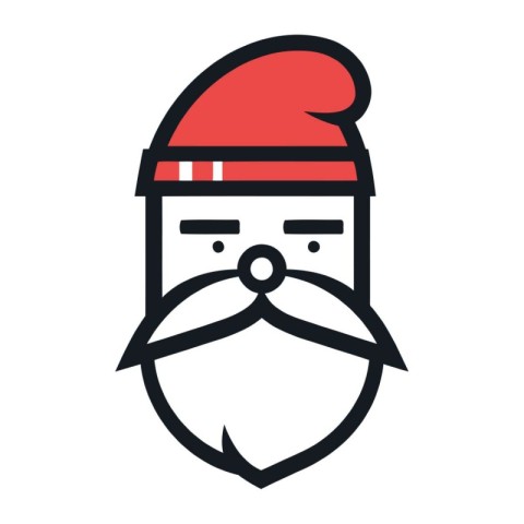 santa claus christmas hat beard vector illustration eps 10