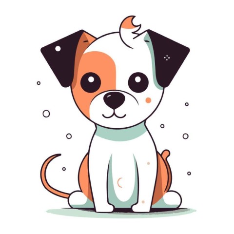 Cute cartoon dog. Vector illustration in a flat style. Isolated