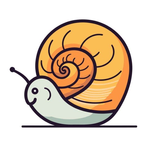 Snail isolated on white background. Vector illustration in carto