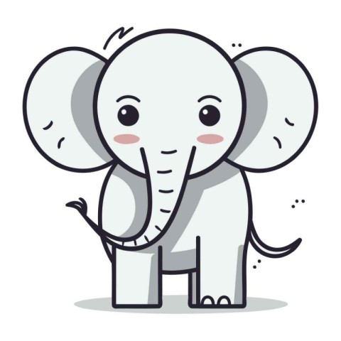 Cute elephant cartoon icon vector illustration. Cute cartoon ele