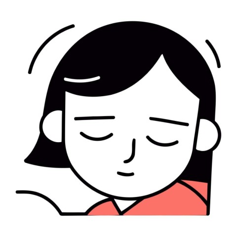 Girl sleeping flat icon. Single high quality outline symbol for