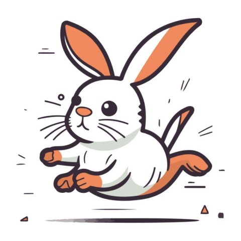 Cute cartoon rabbit. Vector illustration of a cute rabbit on whi