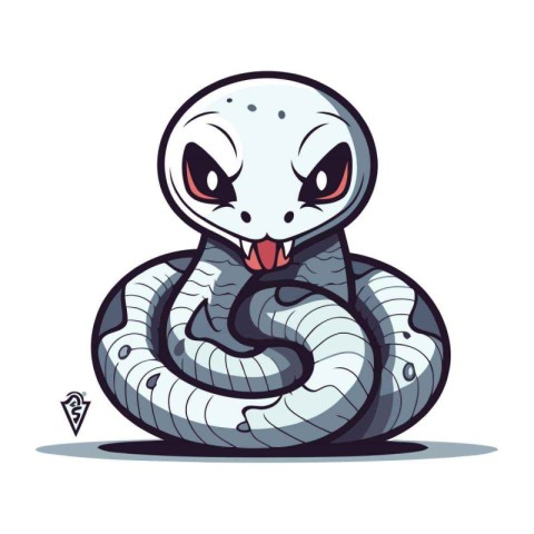 Cute cartoon snake. Vector illustration isolated on a white back