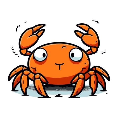 Cute cartoon crab. Vector illustration isolated on a white backg