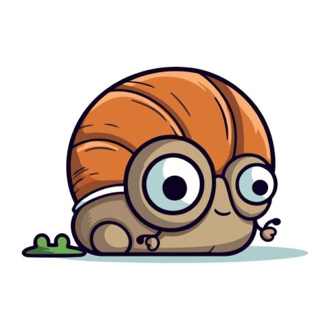 Cute Cartoon Snail Character Mascot Vector Illustration.