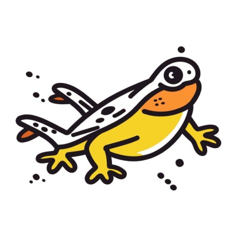 Cute cartoon frog. Vector illustration isolated on a white backg