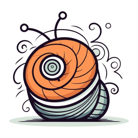 Illustration of a snail on a white background. Vector illustrati