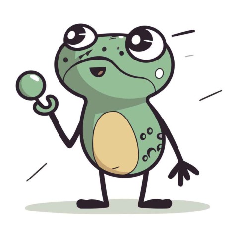 Frog playing maracas. Vector illustration of a cartoon frog.