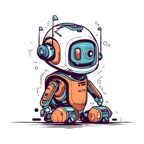 Astronaut in spacesuit. Vector illustration. Cartoon style.