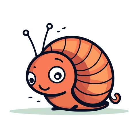 Cute cartoon snail. Vector illustration. Isolated on white backg