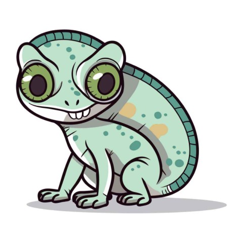 Cartoon Chameleon. Vector illustration of a chameleon.