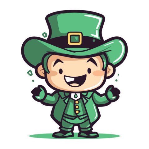 Cartoon Leprechaun Cheerful Character Vector Illustration